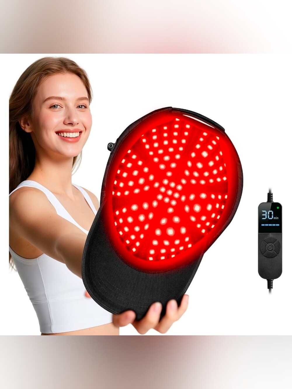 Laser Hair Growth Cap,Red Light theray Hat for Hair, Black Cap